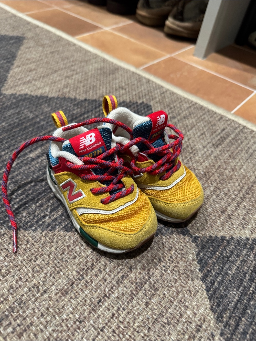 New Balance Kids Yellow Multi-Color Athletic Sneakers